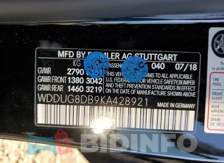WDDUG8DB9KA428921 Photo# 12