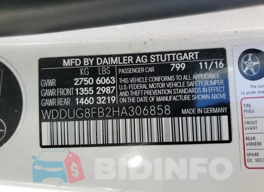 WDDUG8FB2HA306858 Photo# 12