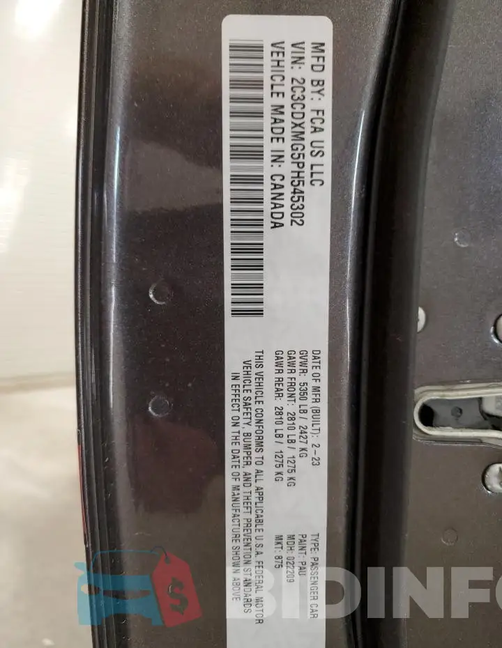 2C3CDXMG5PH545302 Photo# 13