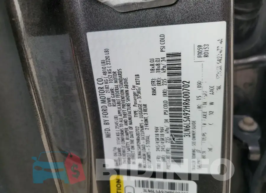3LN6L5A92HR600702 Photo# 12