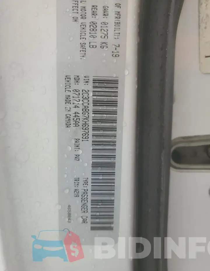 2C3CCABG7KH697691 Photo# 12