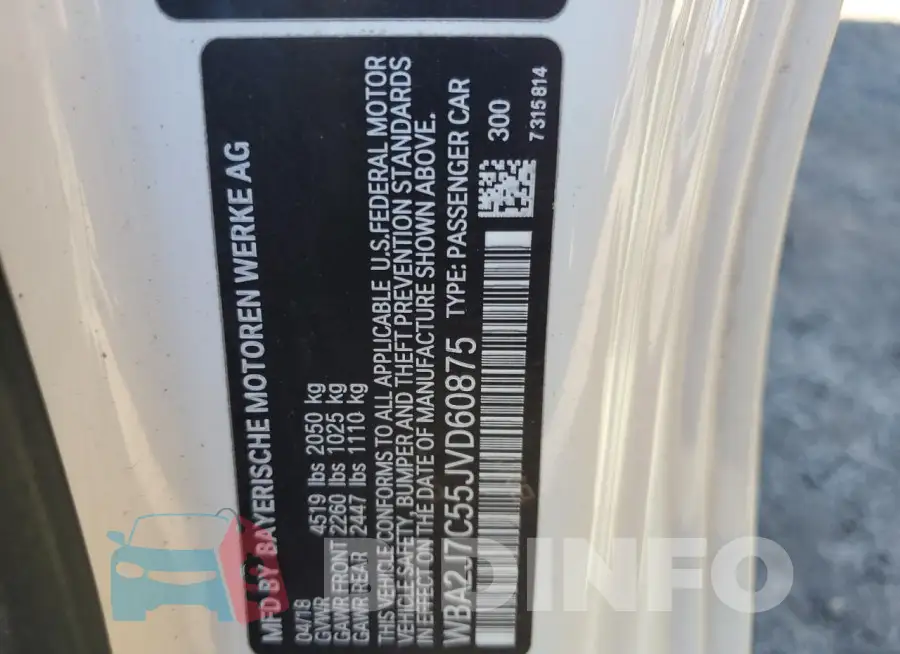 WBA2J7C55JVD60875 Photo# 12
