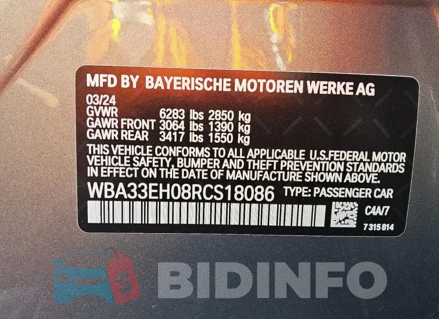 WBA33EH08RCS18086 Photo# 12
