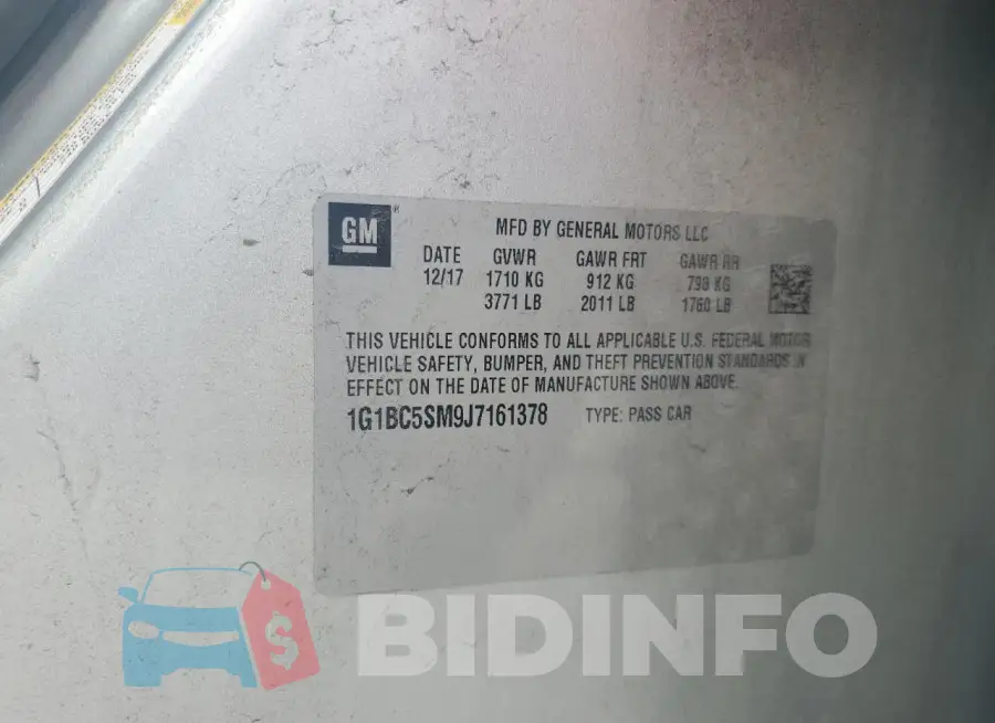 1G1BC5SM9J7161378 Photo# 12