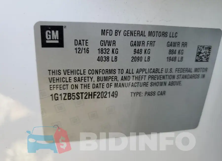 1G1ZB5ST2HF202149 Photo# 12