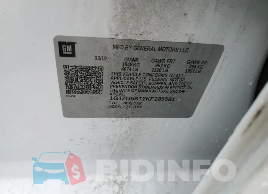 1G1ZD5ST2KF185581 Photo# 12