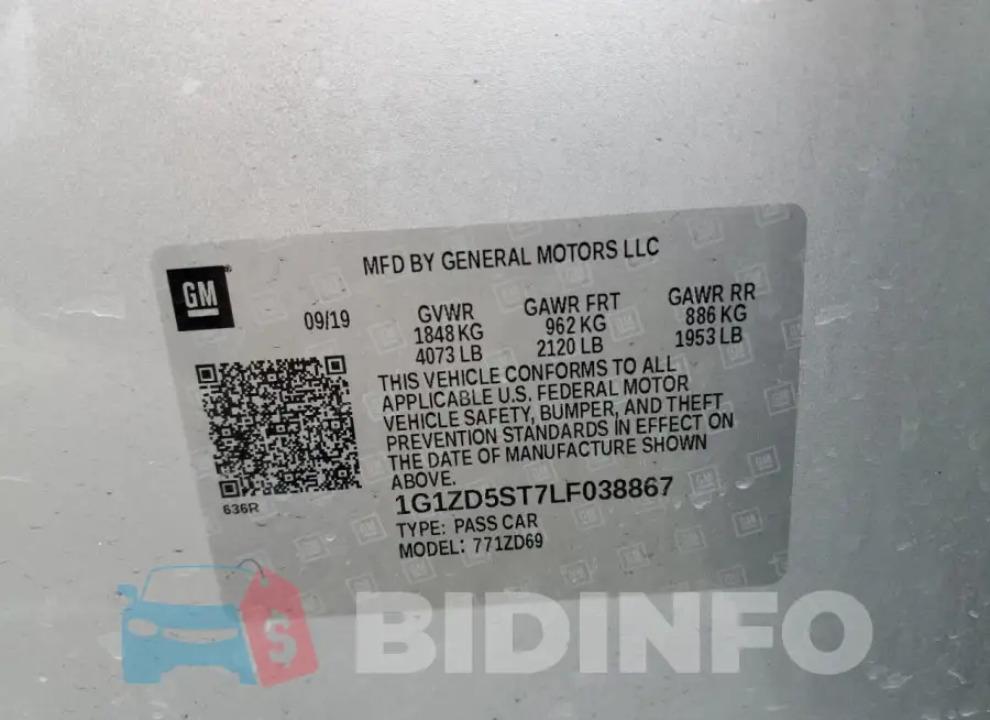 1G1ZD5ST7LF038867 Photo# 12