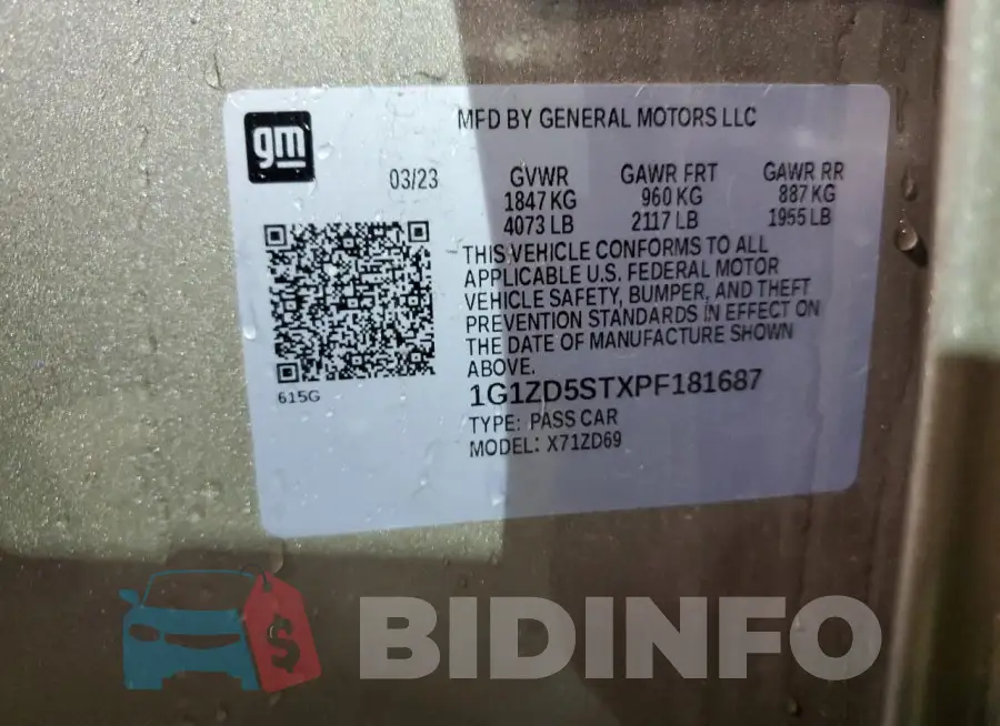 1G1ZD5STXPF181687 Photo# 12