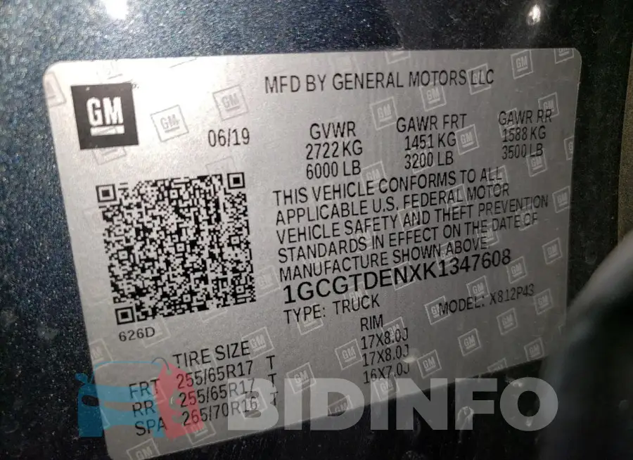 1GCGTDENXK1347608 Photo# 12