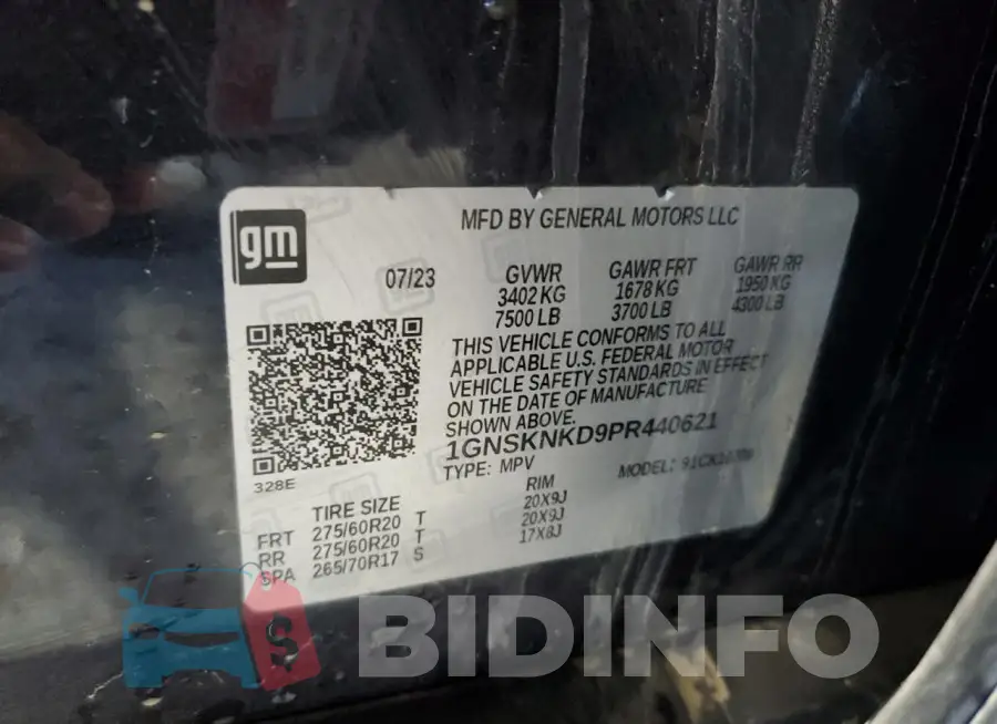 1GNSKNKD9PR440621 Photo# 13