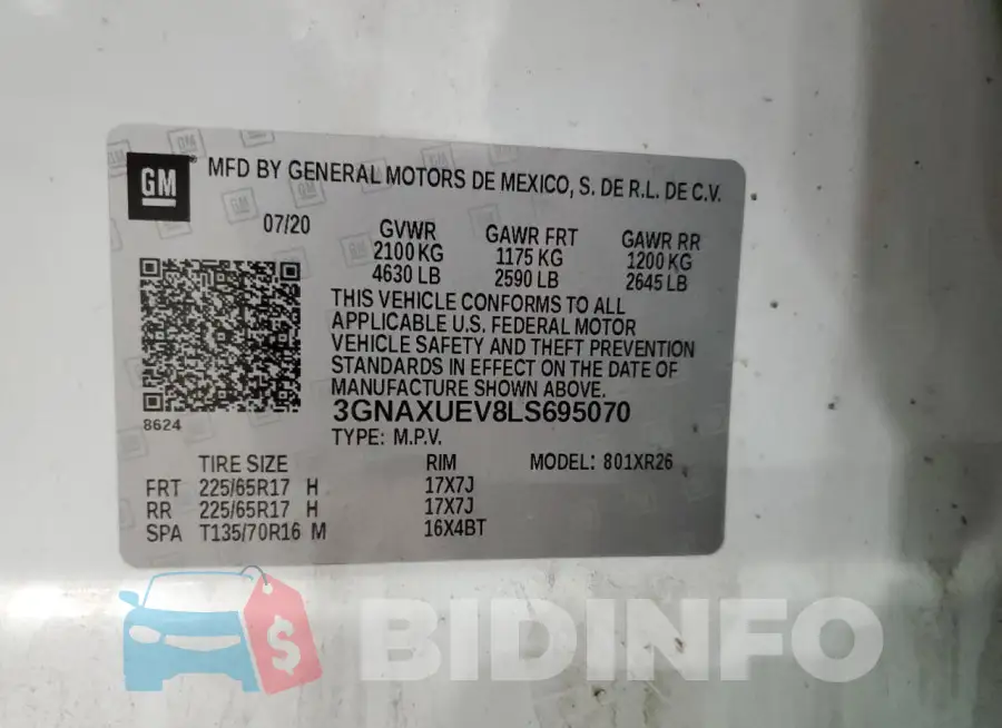 3GNAXUEV8LS695070 Photo# 13