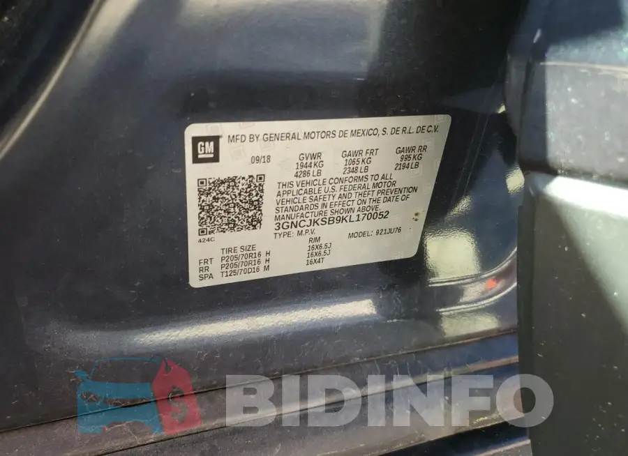 3GNCJKSB9KL170052 Photo# 12