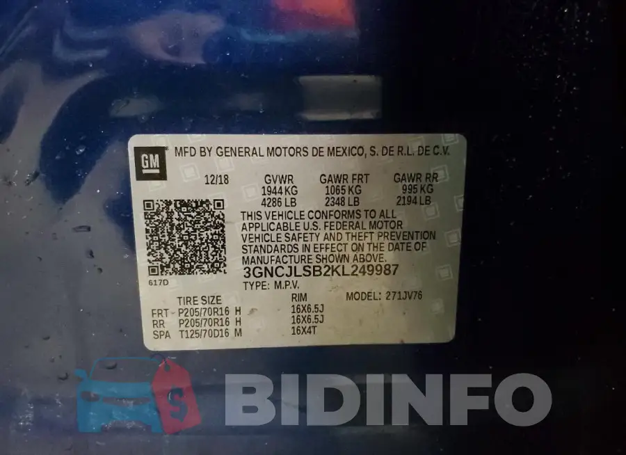 3GNCJLSB2KL249987 Photo# 13
