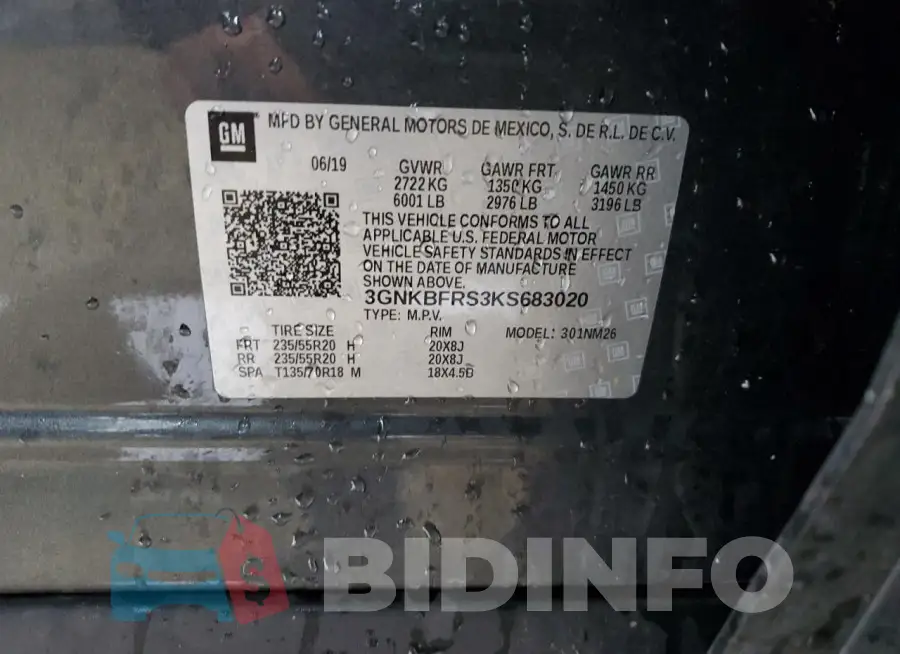 3GNKBFRS3KS683020 Photo# 13