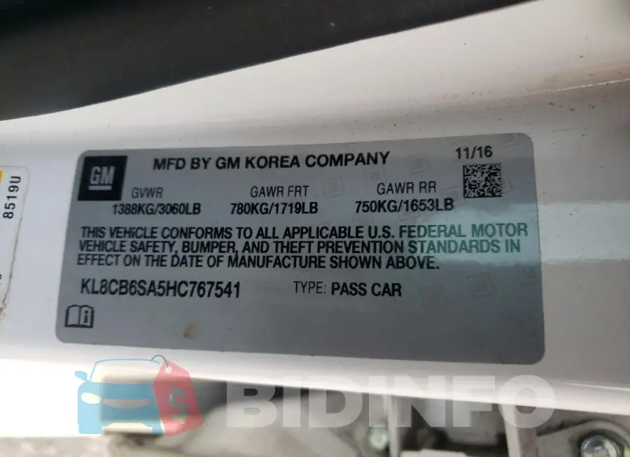 KL8CB6SA5HC767541 Photo# 12