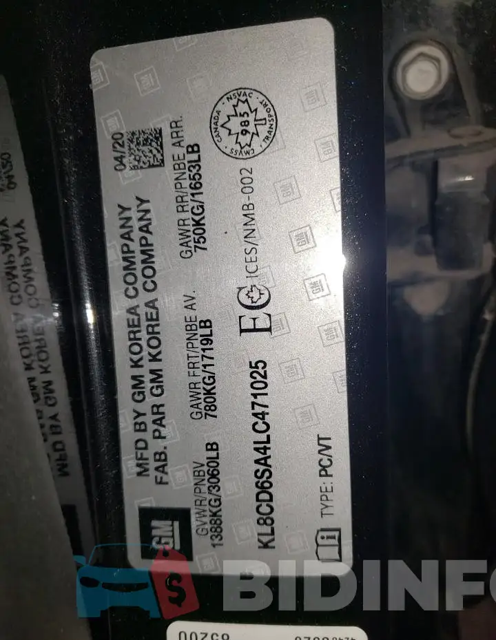 KL8CD6SA4LC471025 Photo# 13