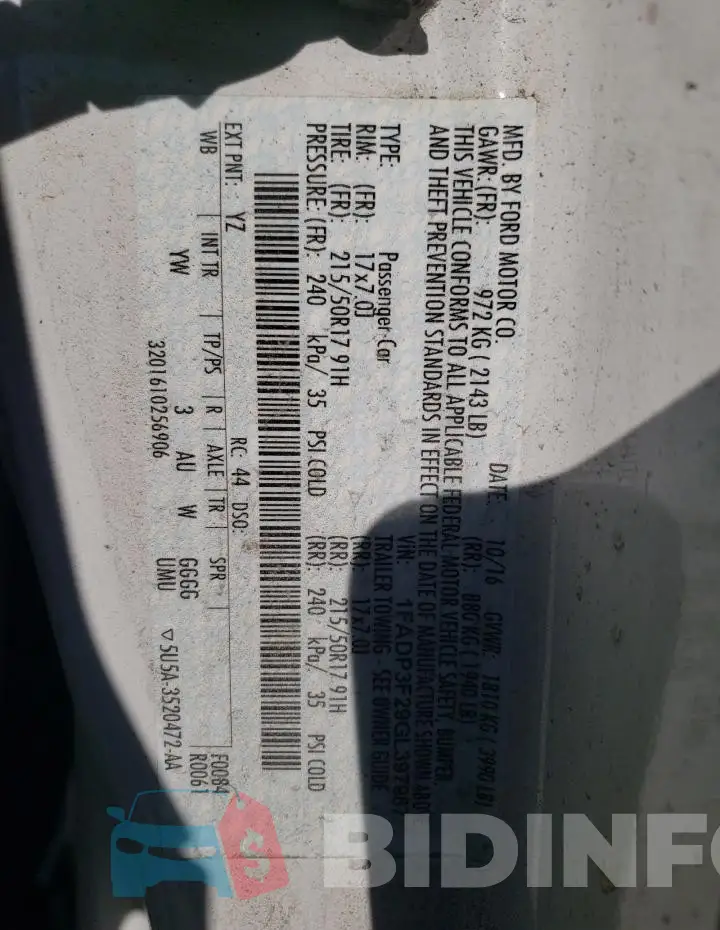 1FADP3F29GL397987 Photo# 12