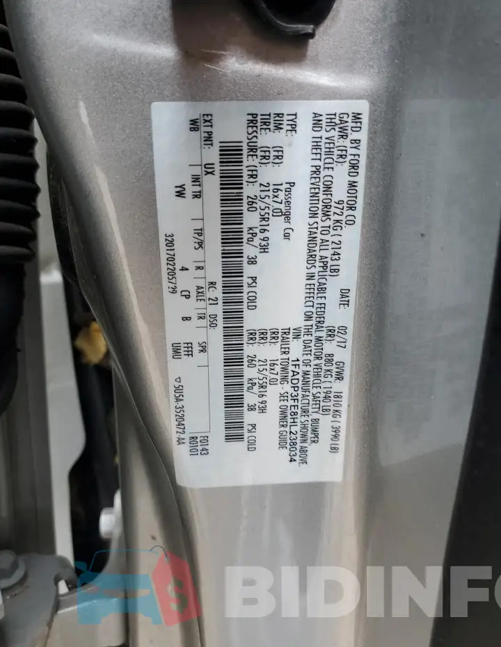 1FADP3FE8HL238034 Photo# 12