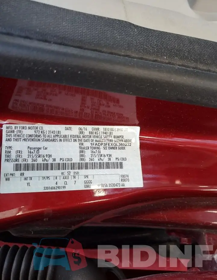 1FADP3FEXGL360232 Photo# 13