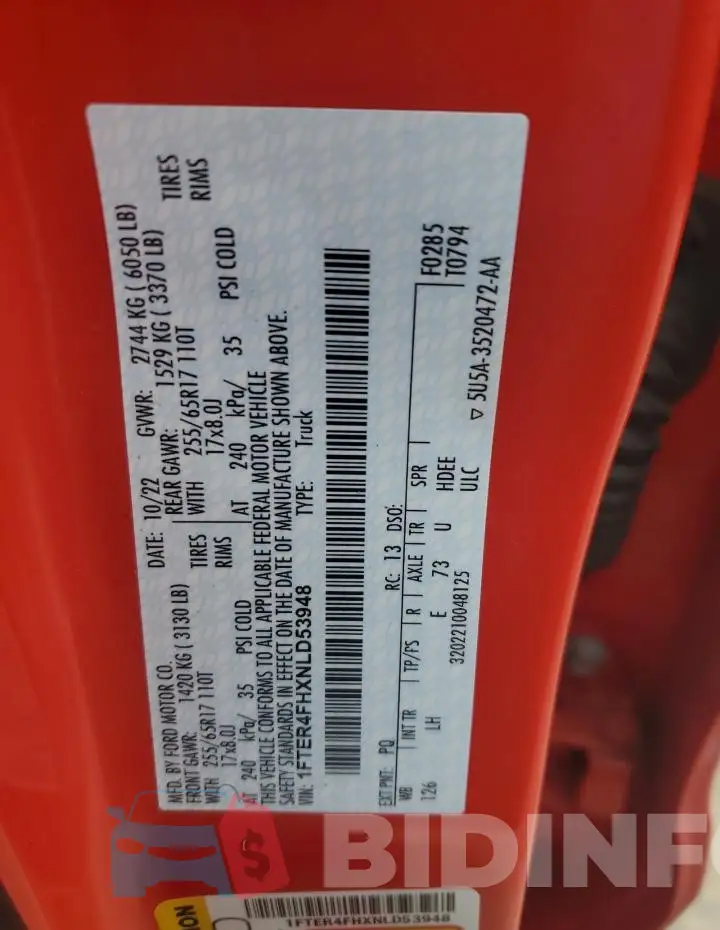 1FTER4FHXNLD53948 Photo# 12