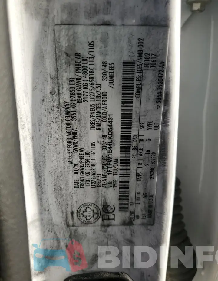 1FTFW1E44LKD54431 Photo# 12