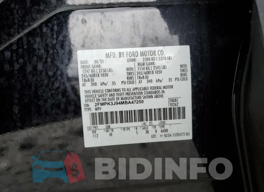 2FMPK3J94MBA47250 Photo# 13