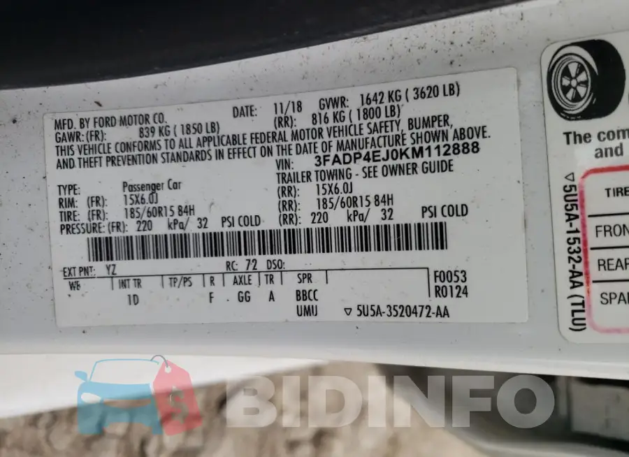 3FADP4EJ0KM112888 Photo# 12