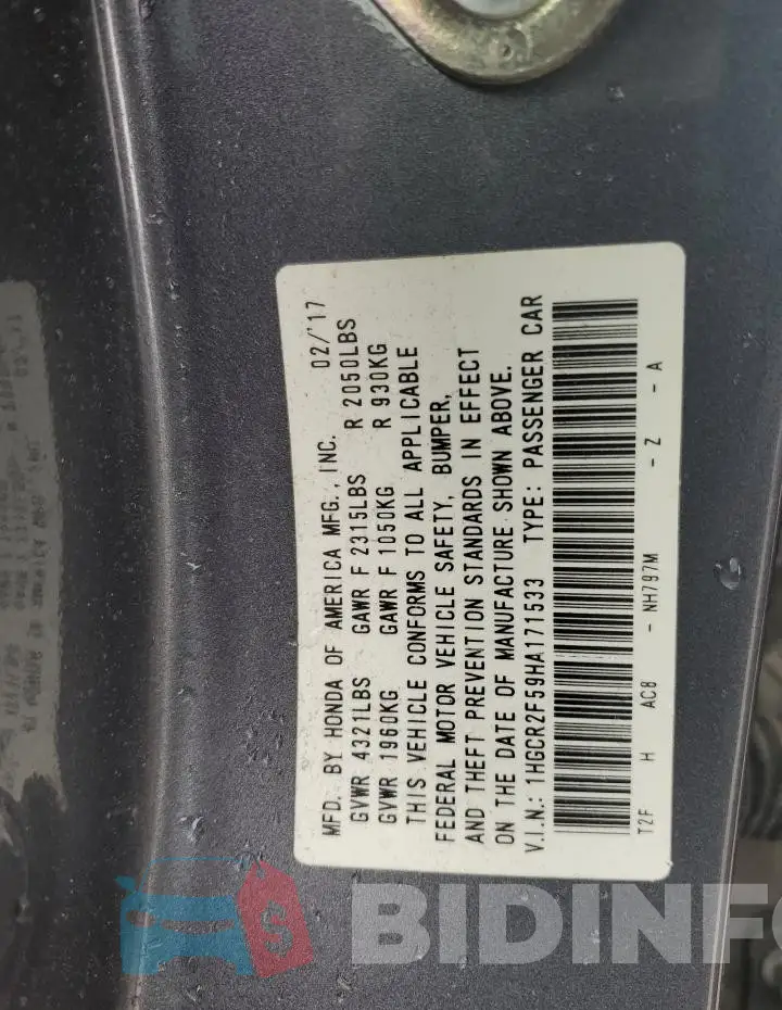 1HGCR2F59HA171533 Photo# 12