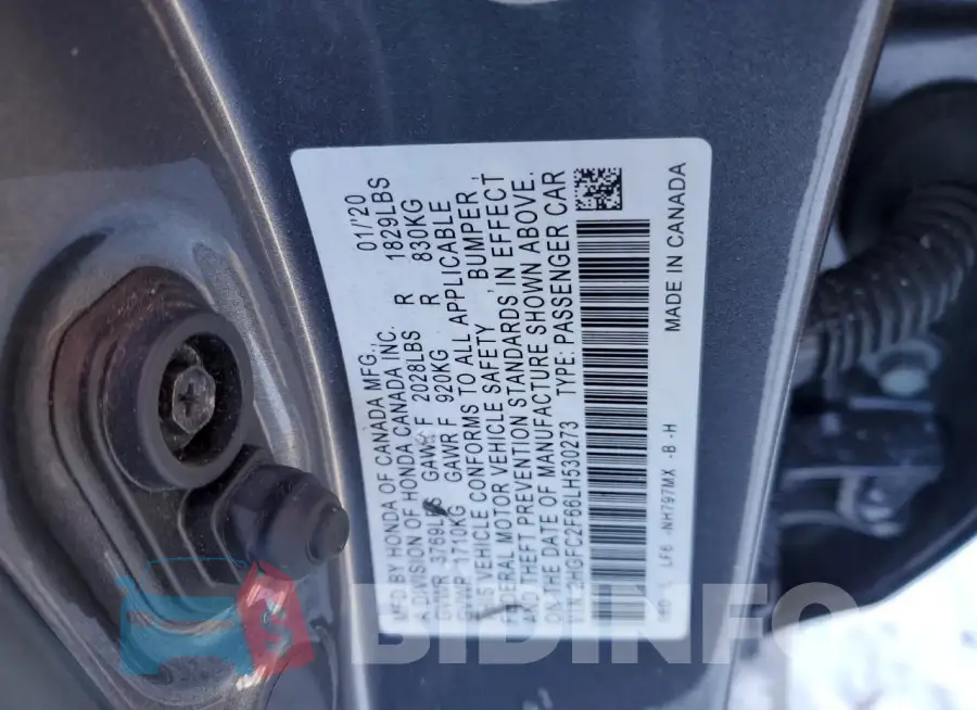 2HGFC2F66LH530273 Photo# 12