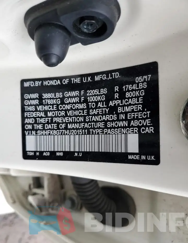 SHHFK8G77HU201511 Photo# 12