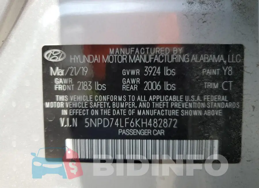 5NPD74LF6KH482872 Photo# 12
