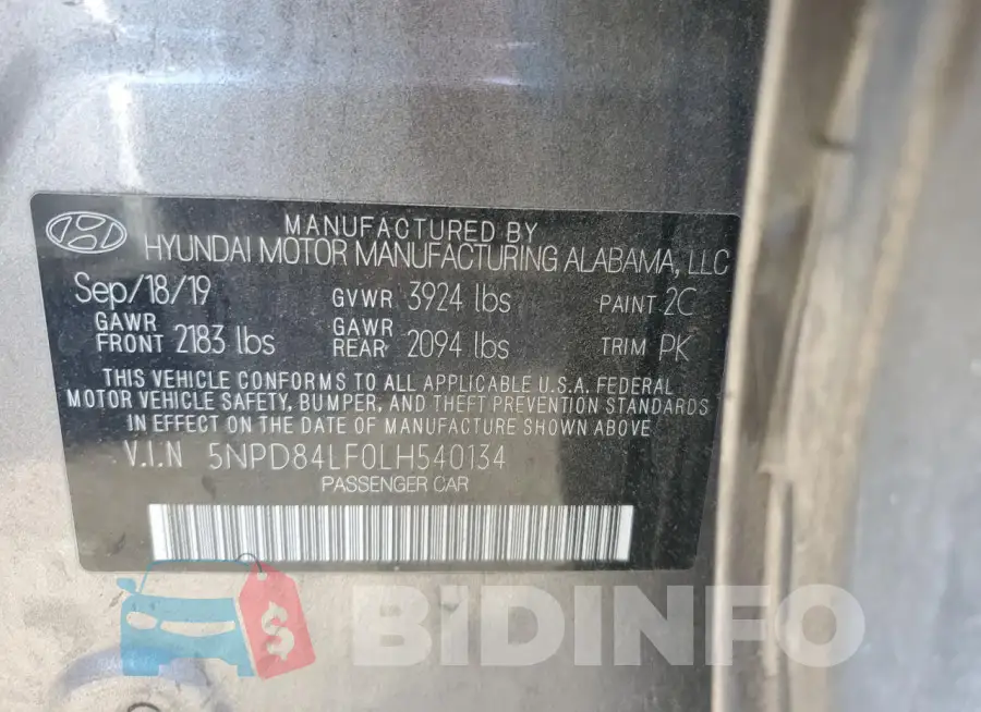 5NPD84LF0LH540134 Photo# 12