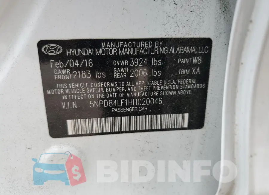 5NPD84LF1HH020046 Photo# 13