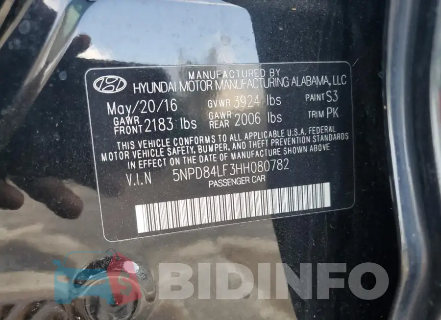 5NPD84LF3HH080782 Photo# 12