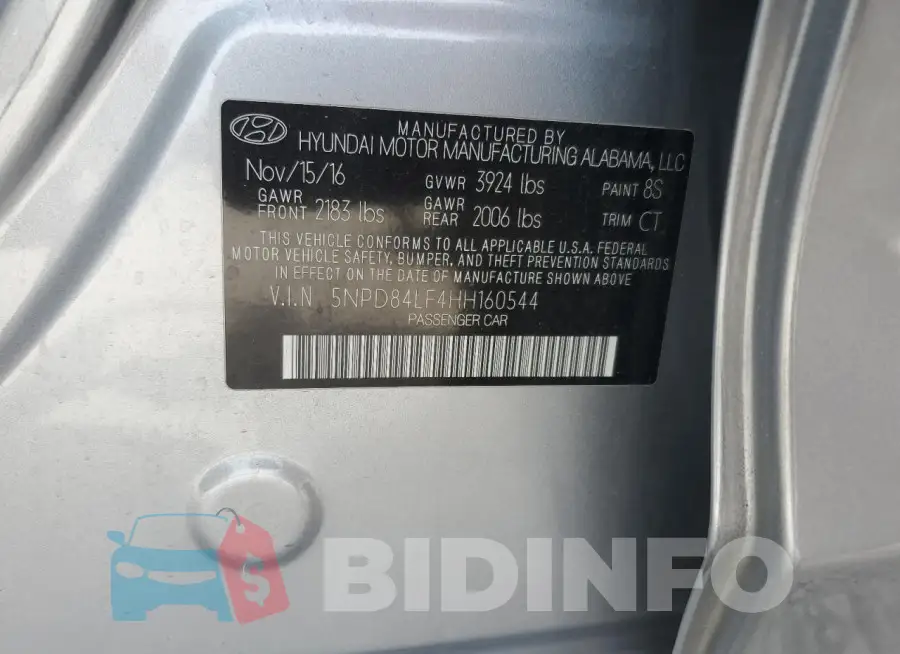 5NPD84LF4HH160544 Photo# 12
