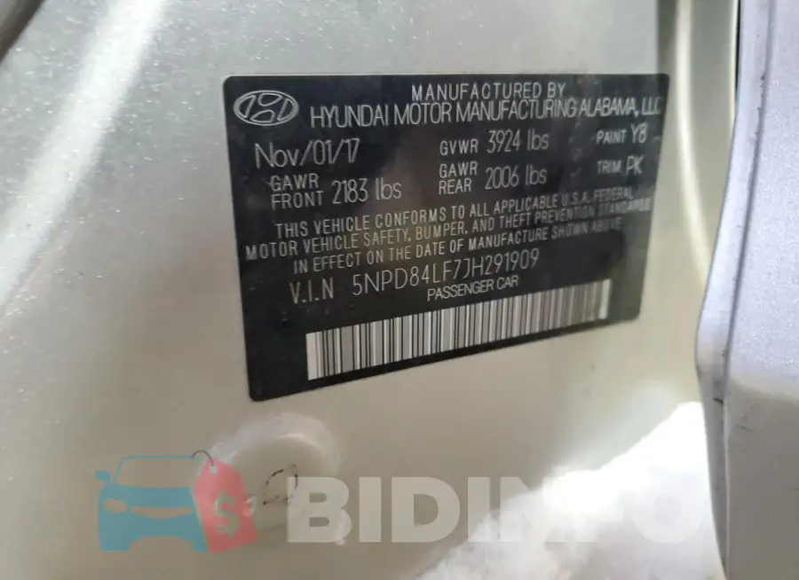 5NPD84LF7JH291909 Photo# 12