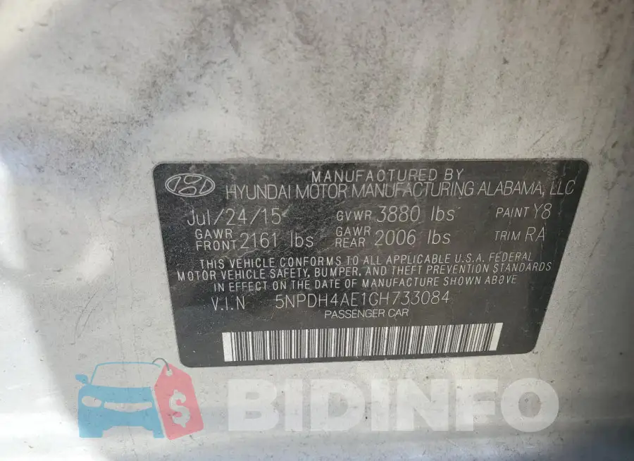 5NPDH4AE1GH733084 Photo# 12