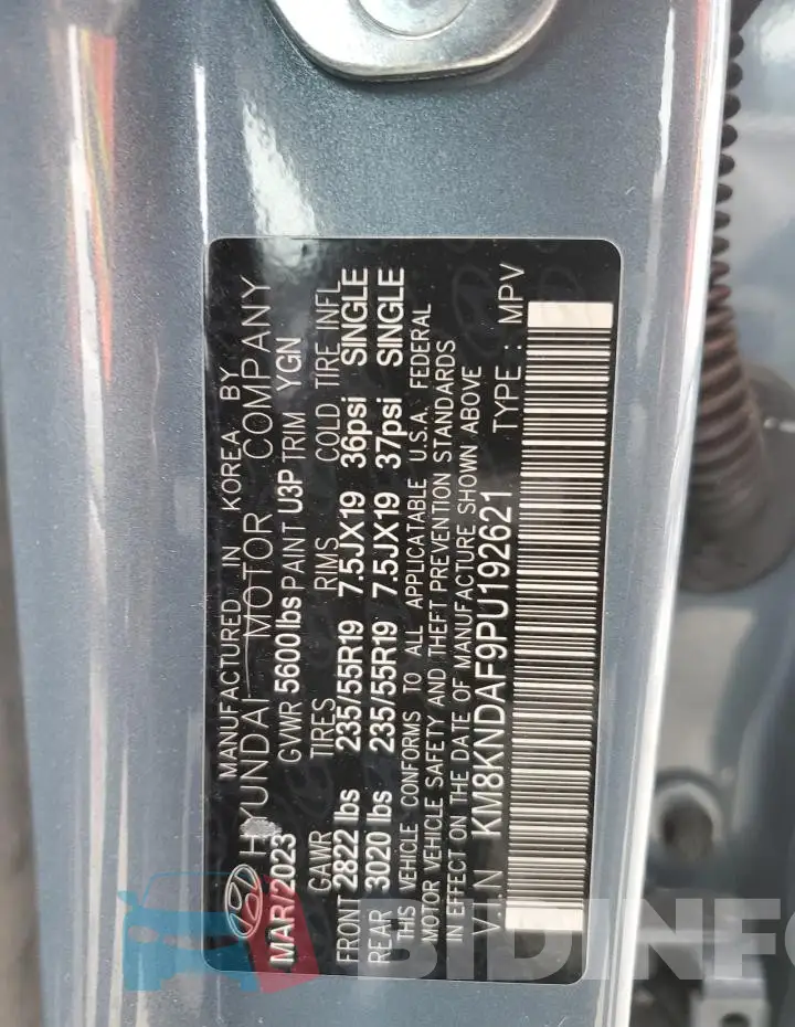 KM8KNDAF9PU192621 Photo# 14