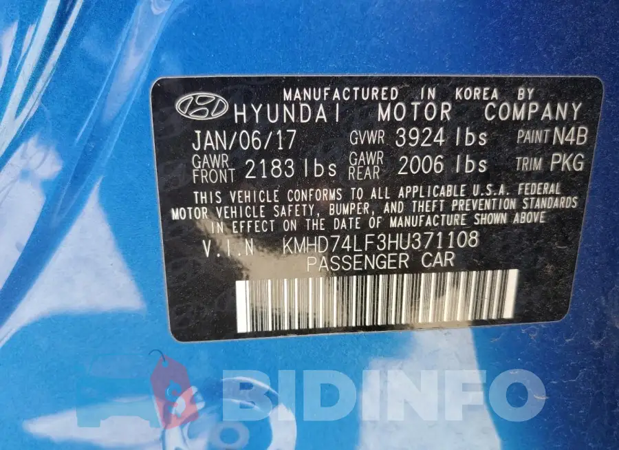 KMHD74LF3HU371108 Photo# 12