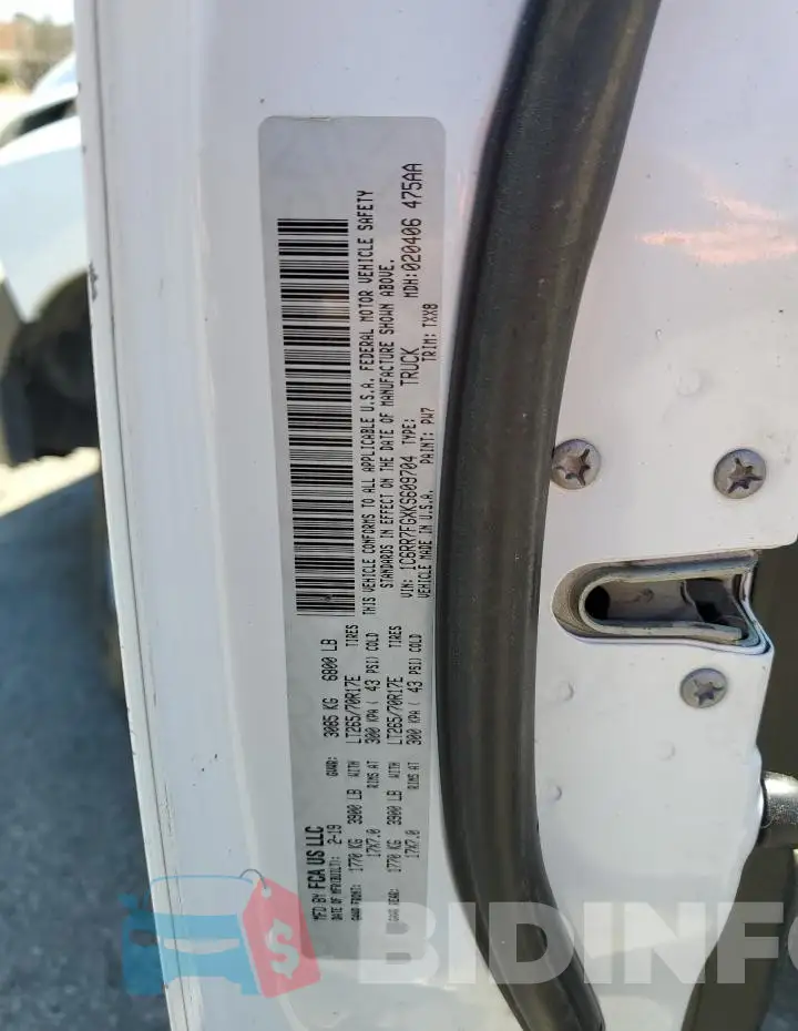 1C6RR7FGXKS609704 Photo# 12