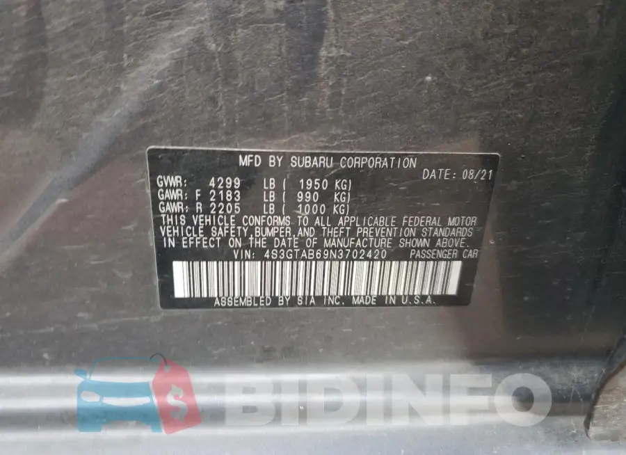 4S3GTAB69N3702420 Photo# 12