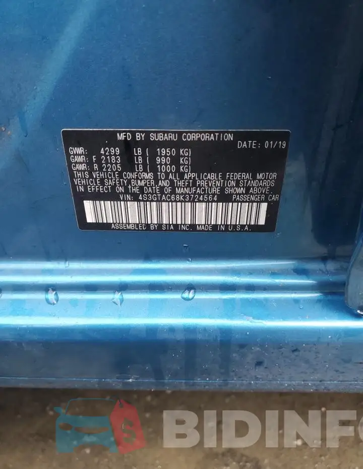 4S3GTAC68K3724564 Photo# 12
