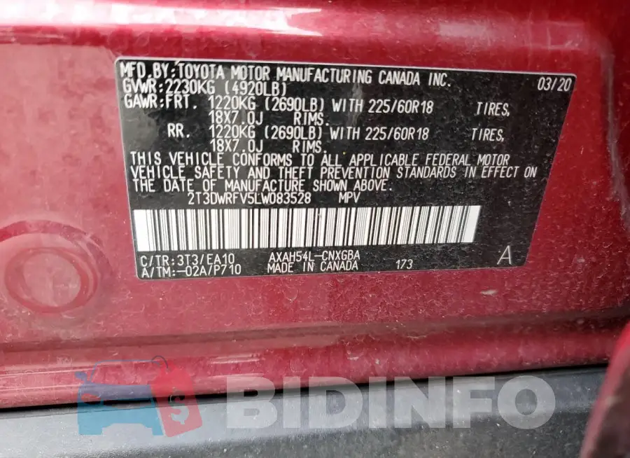 2T3DWRFV5LW083528 Photo# 13