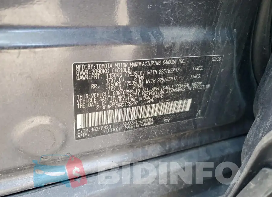 2T3F1RFV5MC155807 Photo# 12