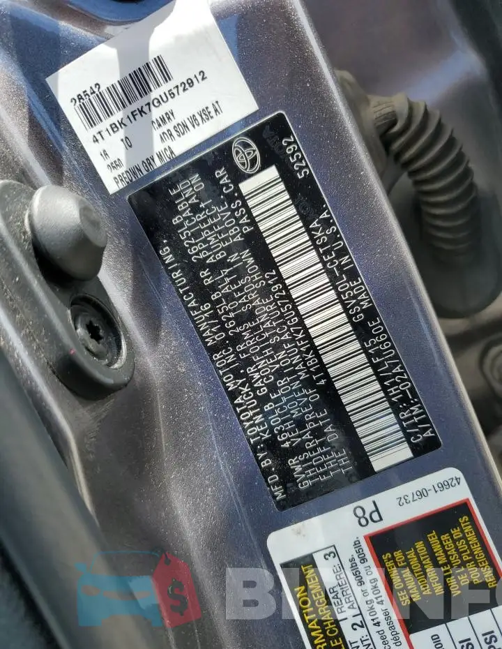4T1BK1FK7GU572912 Photo# 12