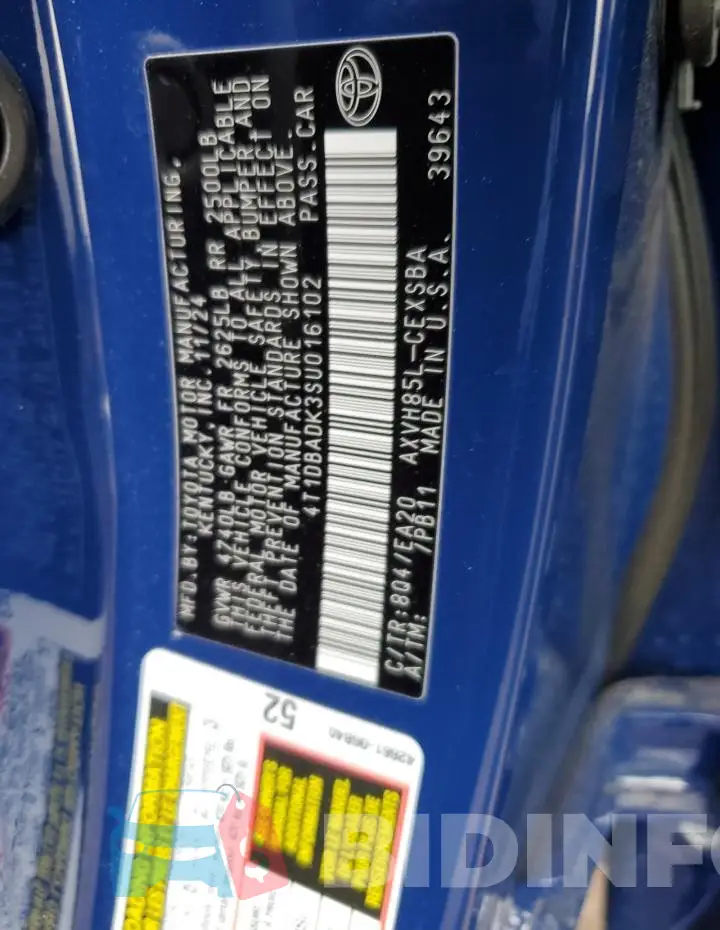 4T1DBADK3SU016102 Photo# 12