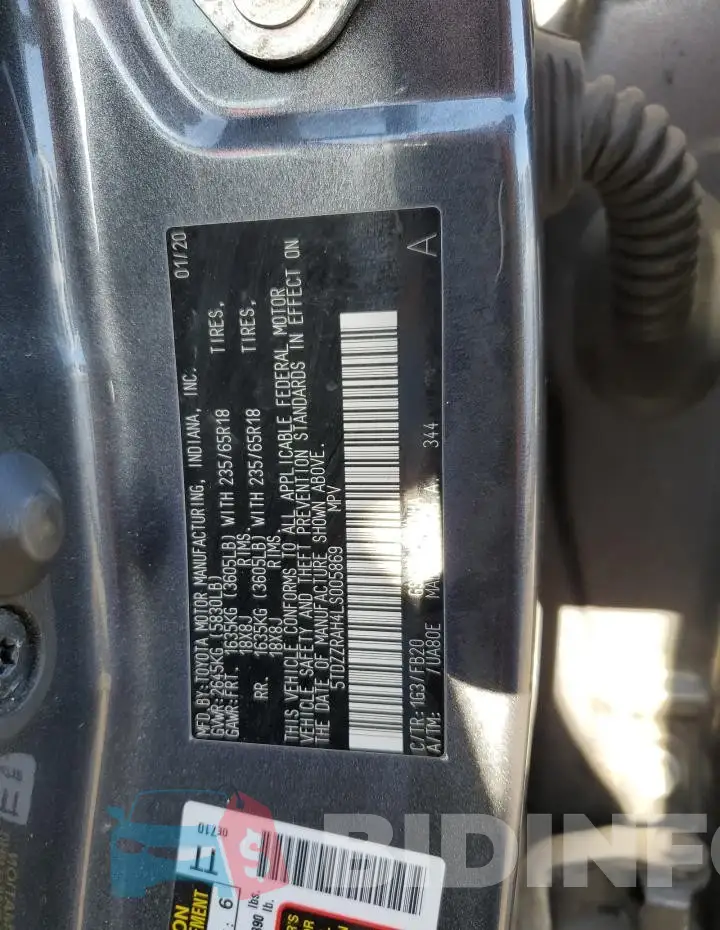 5TDZZRAH4LS005869 Photo# 13