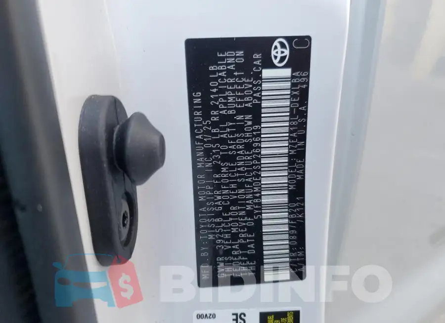 5YFB4MDE2SP269619 Photo# 12