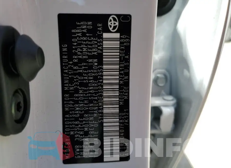 5YFB4MDE3SP247953 Photo# 12