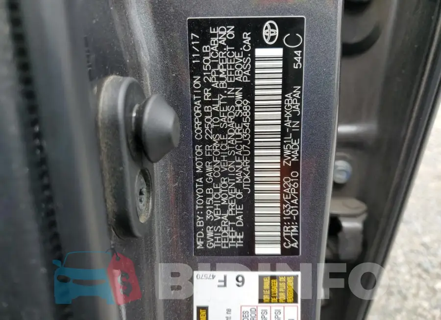 JTDKARFU7J3545889 Photo# 12